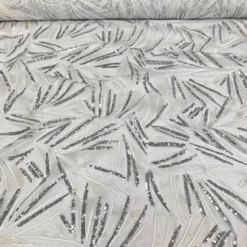 Sparkle Sequins Table Runner in Silver and White