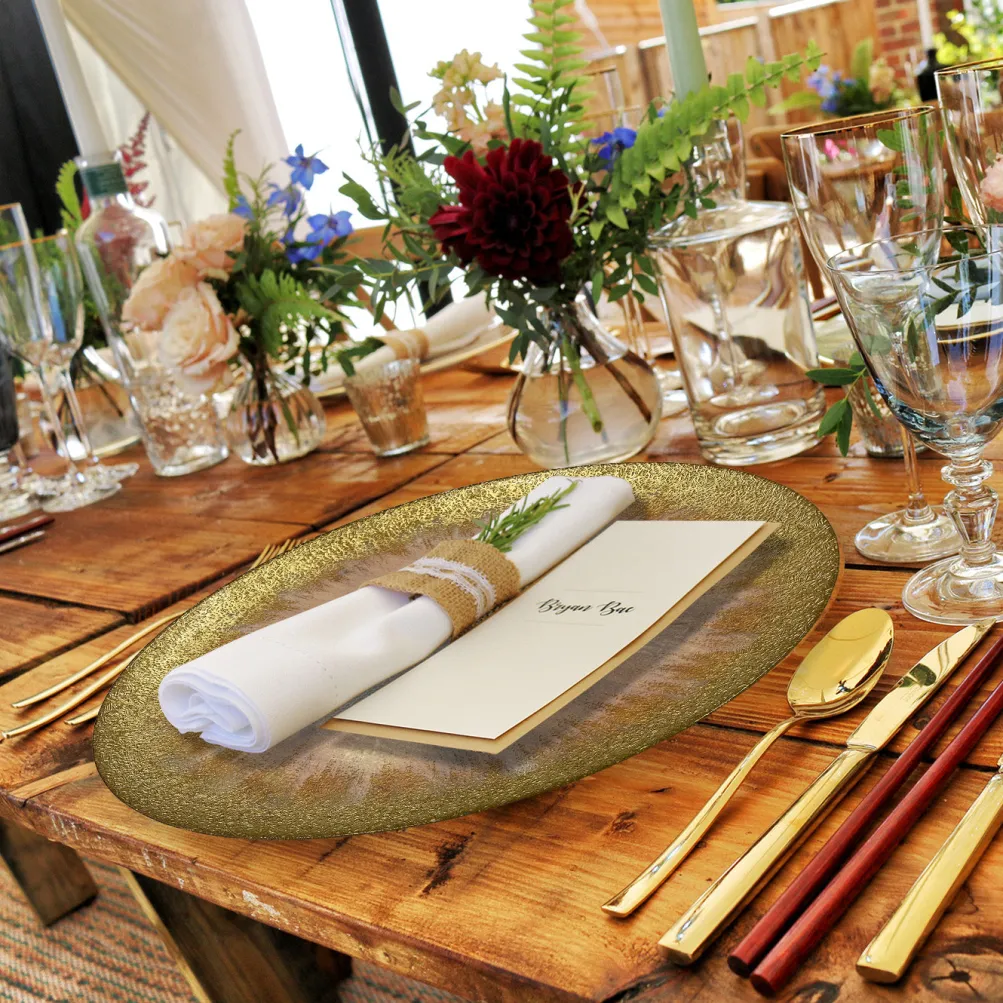 Stardust - Glass Charger Plate in Gold (Item # 0277)