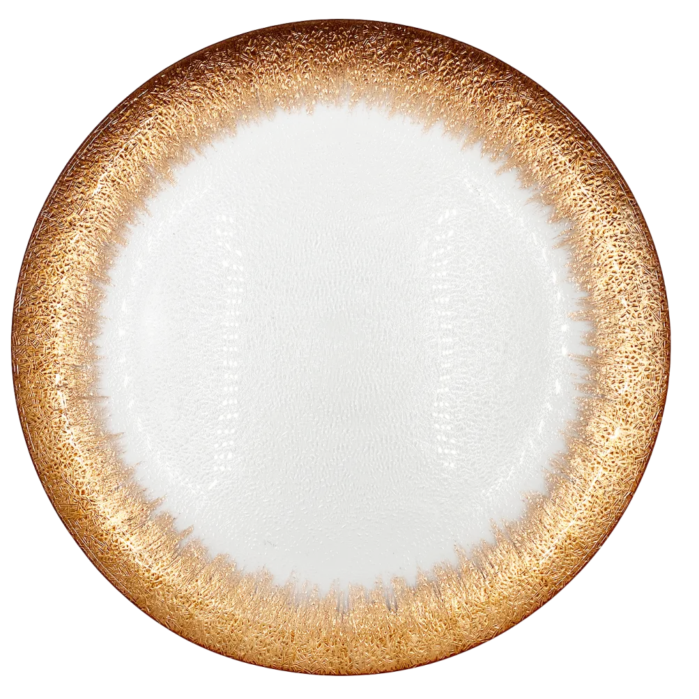Stardust - Glass Charger Plate in Rose Gold (Item # 0277)