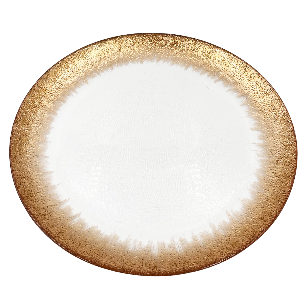 Stardust - Glass Charger Plate in Rose Gold (Item # 0277)