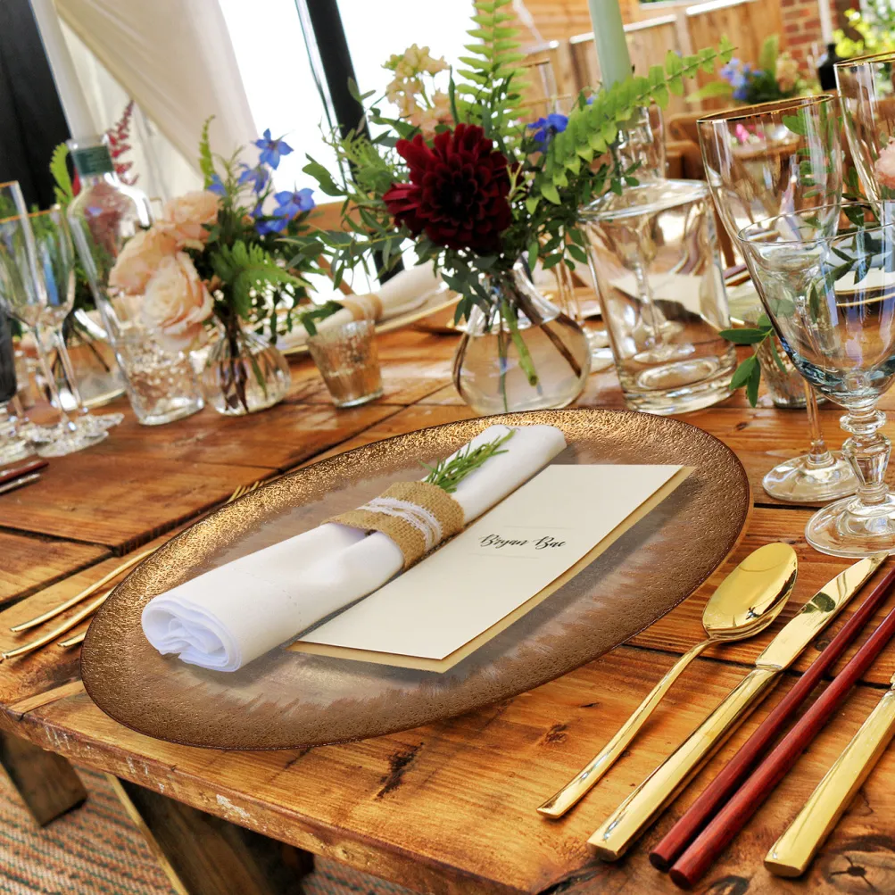 Stardust - Glass Charger Plate in Rose Gold (Item # 0277)
