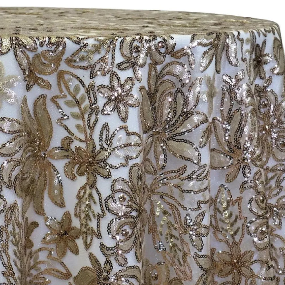Starlight Sequins Table Linen in Champagne