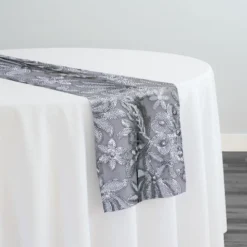 Starlight Sequins Table Runner in Silver