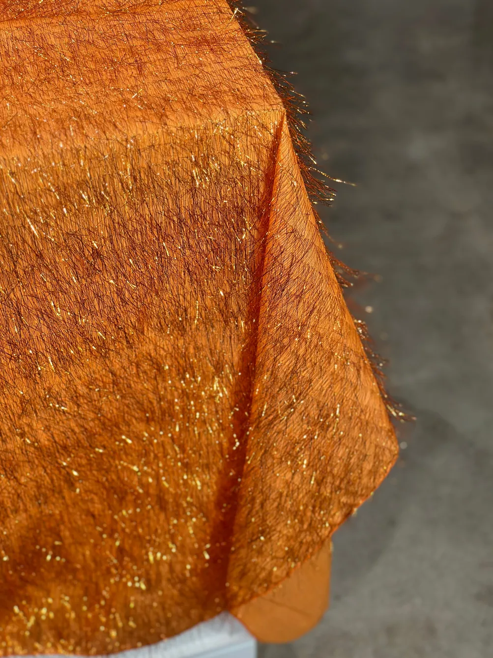 String Metallic Table Linen in Orange