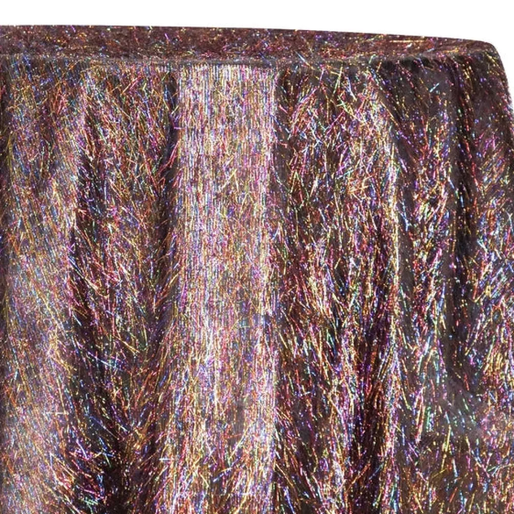 String Metallic Table Linen in Rainbow