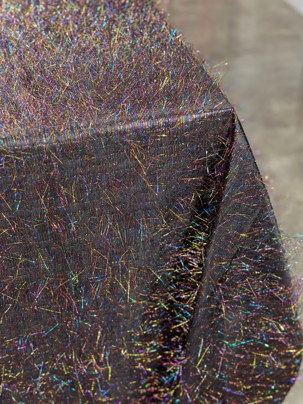 String Metallic Table Linen in Rainbow