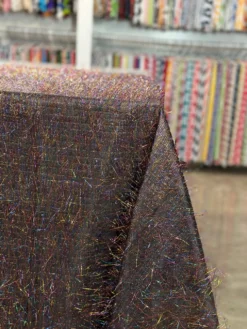 String Metallic Table Linen in Rainbow