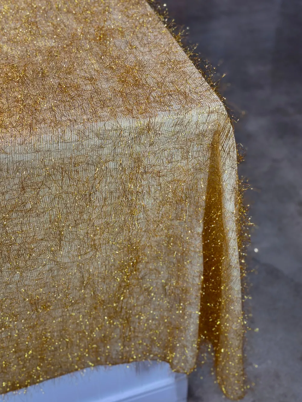 String Metallic Table Linen in Gold