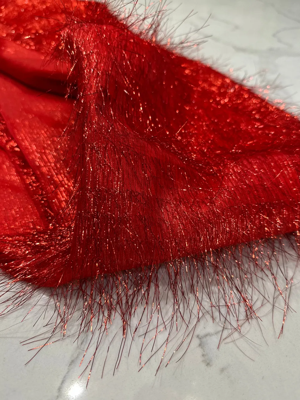 String Metallic Table Linen in Red
