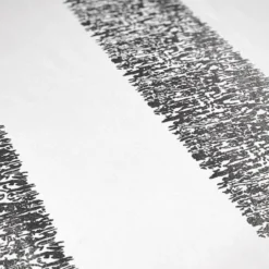 Stripe (Metallic Print) Table Runner in White and Silver