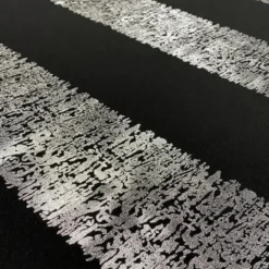 Stripe (Metallic Print) Table Runner in Black and Silver