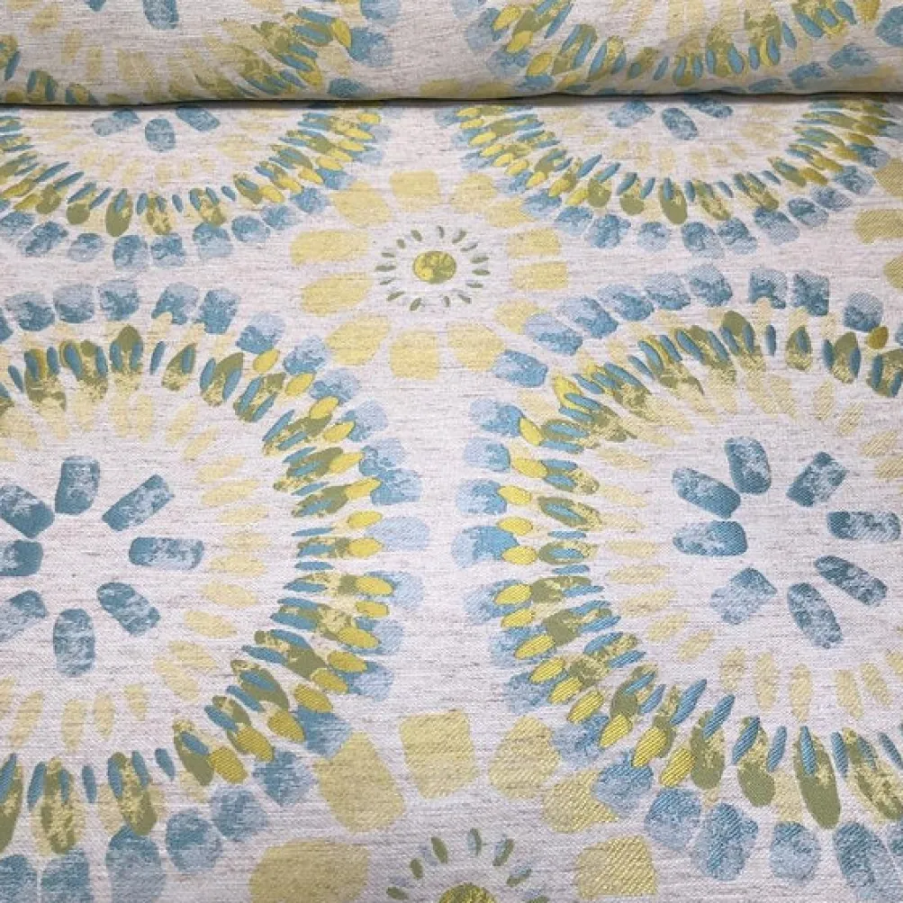 Sundaze Jacquard (Reversible) Table Linen in Turquoise and Yellow
