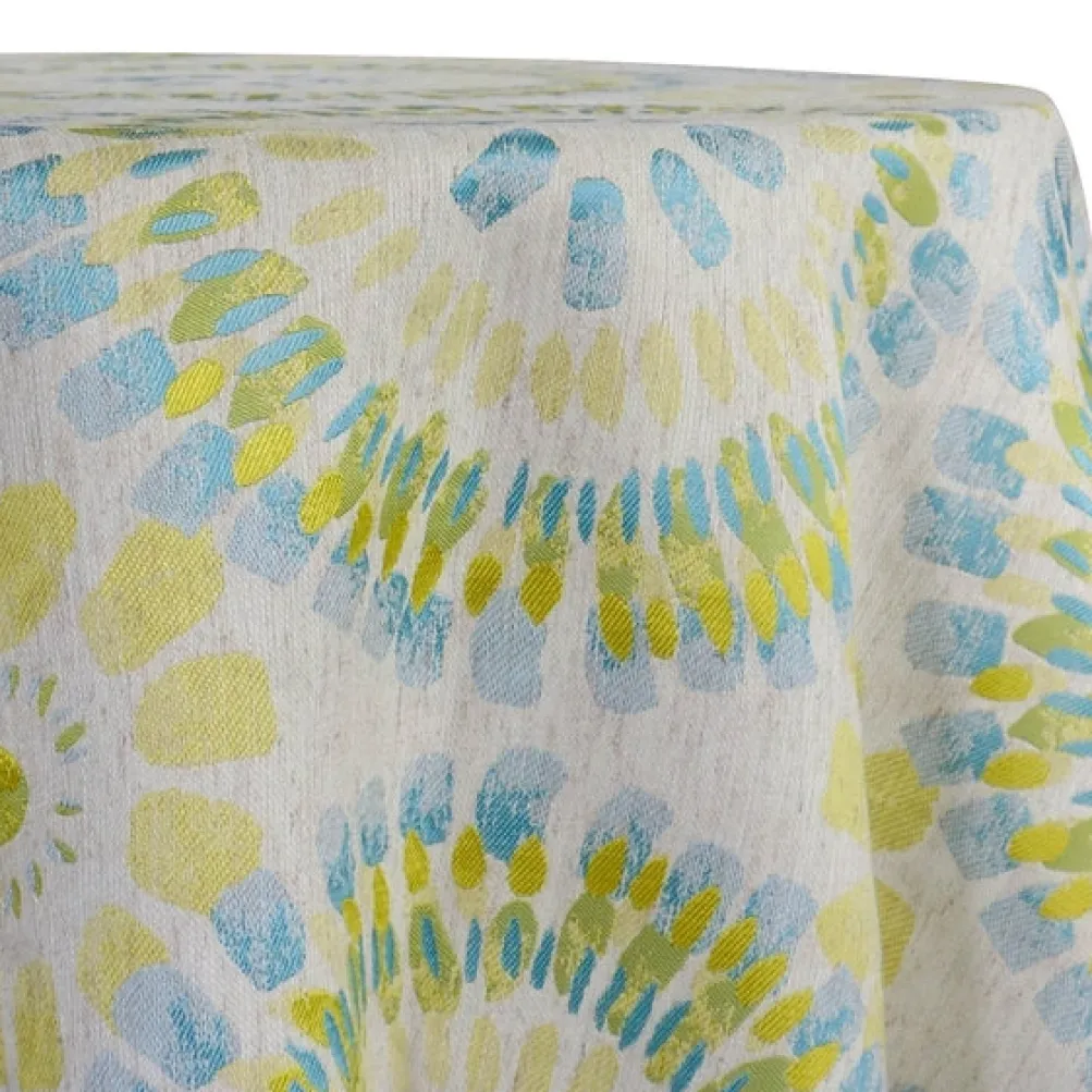 Sundaze Jacquard (Reversible) Table Linen in Turquoise and Yellow