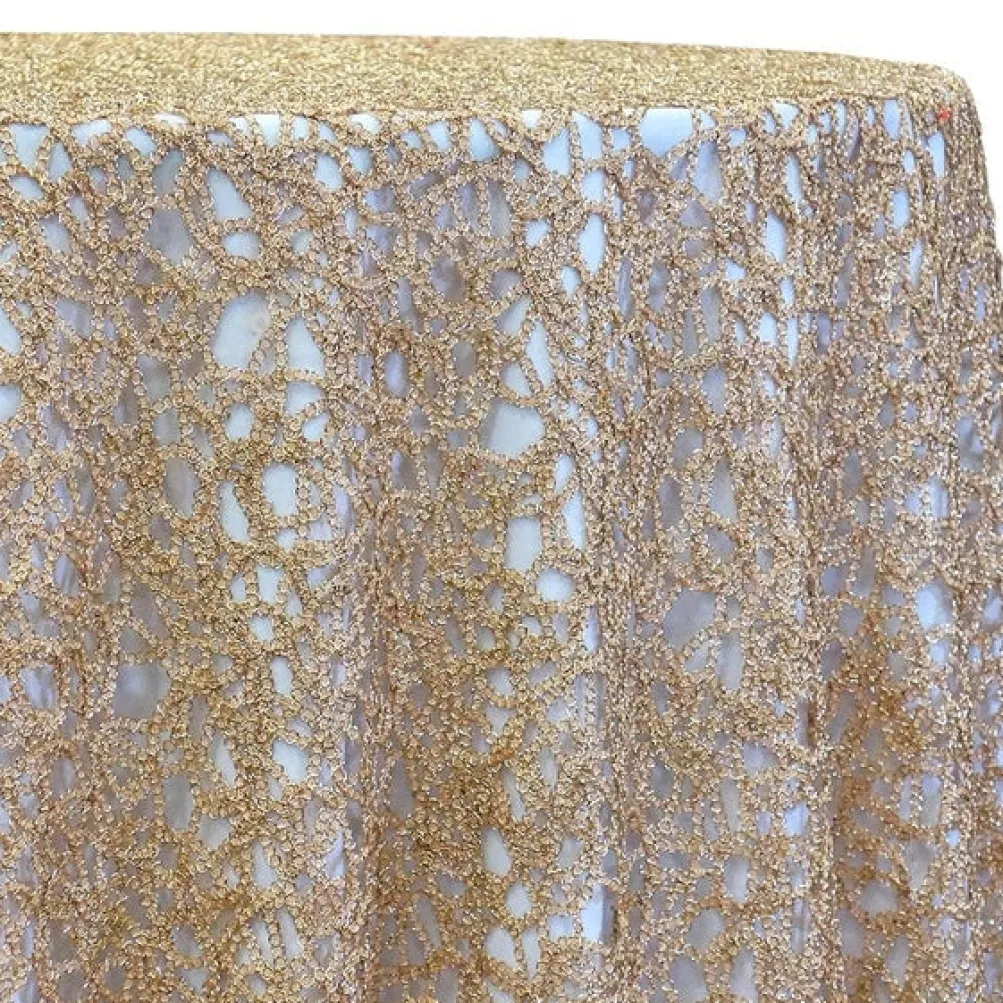 Swirl Chain Lace Table Linen in Champagne
