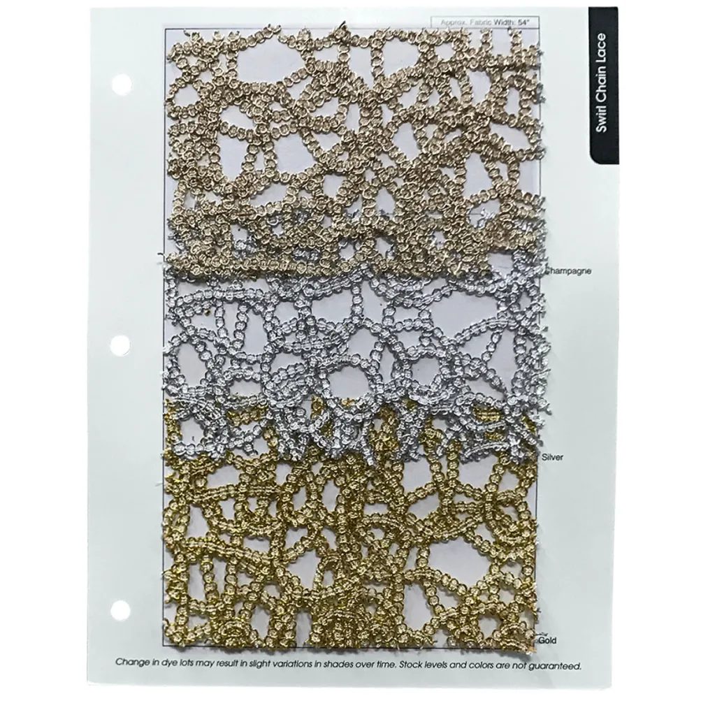 Swirl Chain Lace (w/ Poly Lining) Table Napkin in Champagne