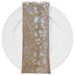 Swirl Chain Lace (w/ Poly Lining) Table Napkin in Champagne