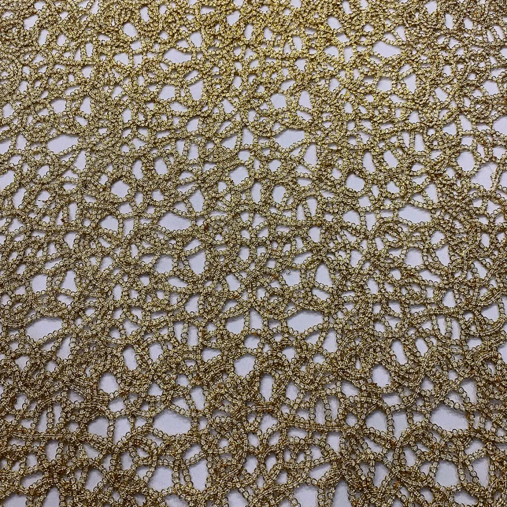 Swirl Chain Lace (w/ Poly Lining) Table Napkin in Gold