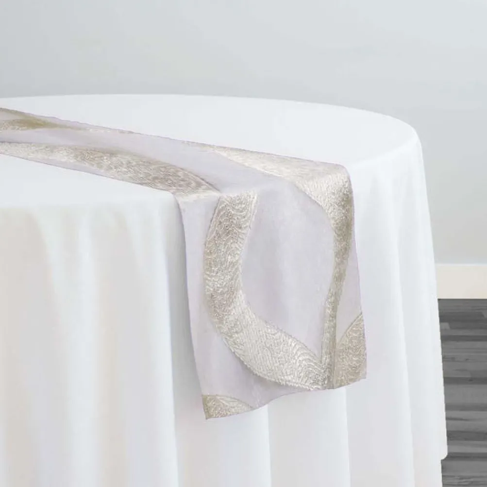 Tabriz Organza Table Runner in Ivory