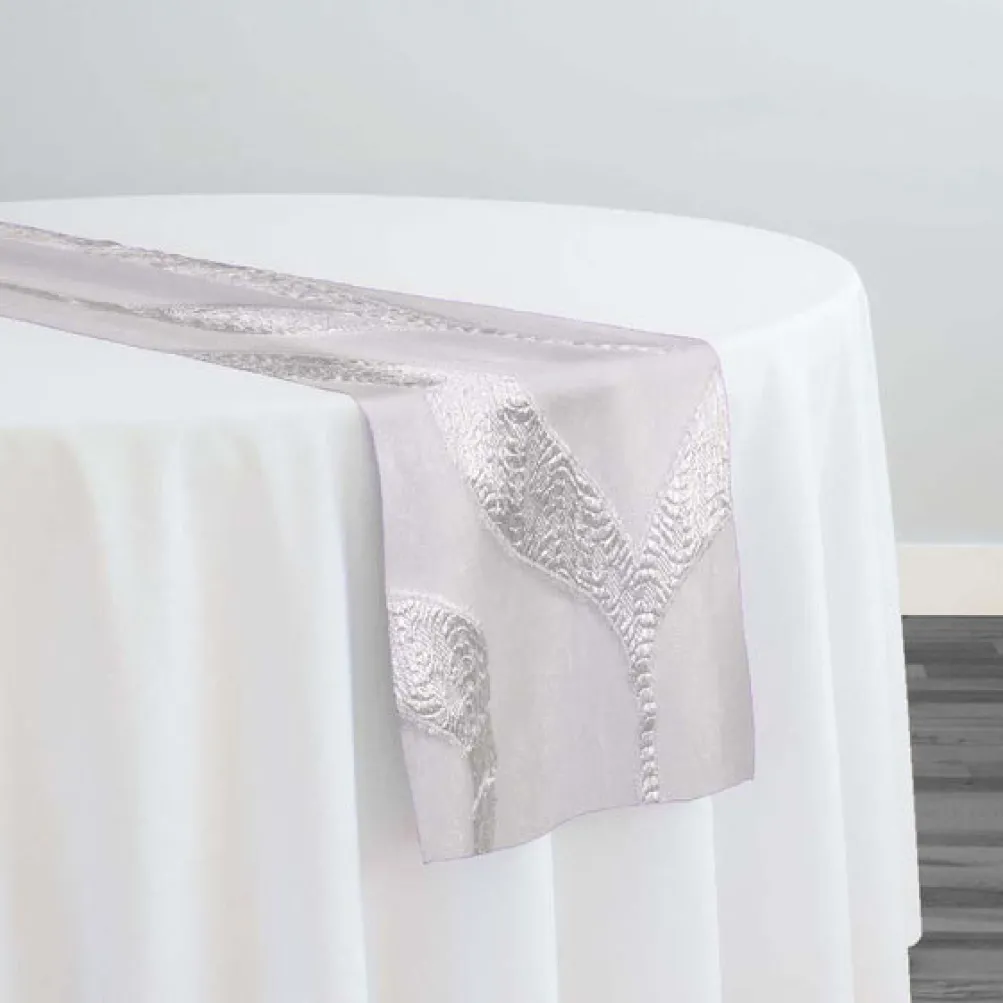 Tabriz Organza Table Runner in White