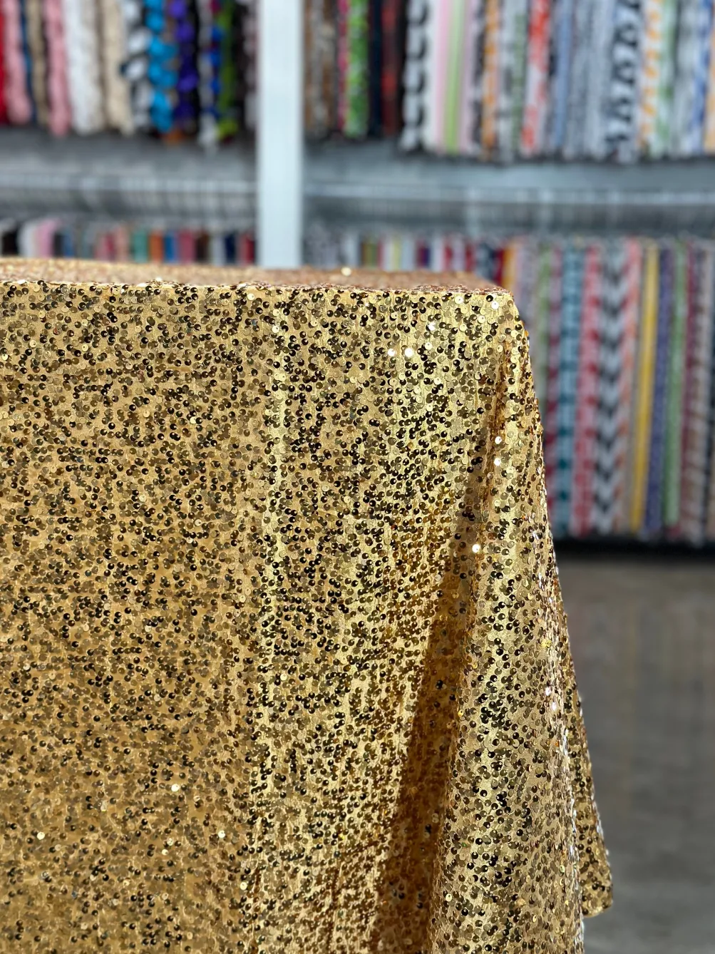 Taffeta Sequins Table Linen in Gold