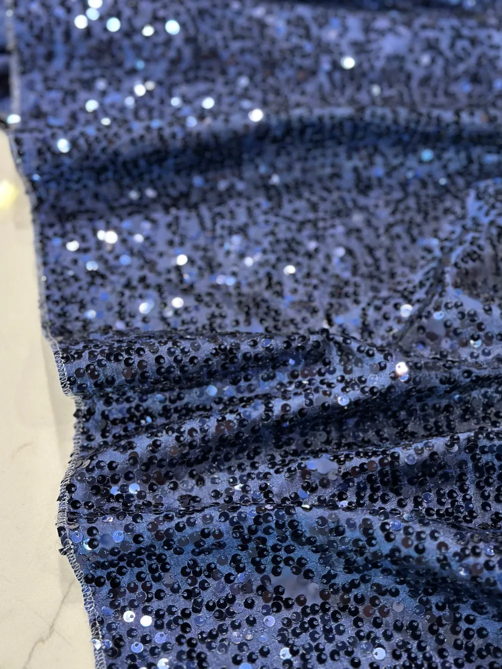 Taffeta Sequins Table Linen in Navy