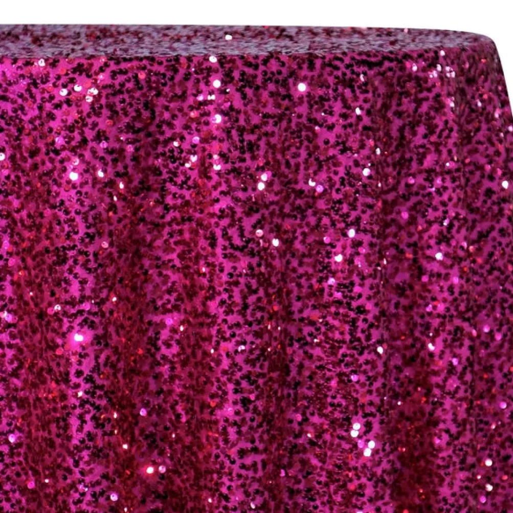 Taffeta Sequins Table Linen in Fuchsia