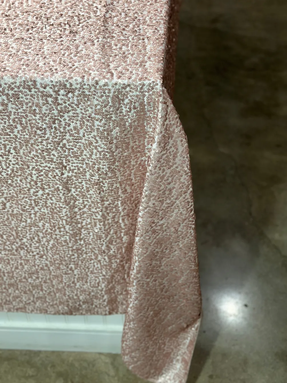 Taffeta Sequins Table Linen in Blush Matte