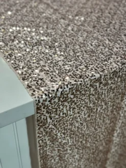Taffeta Sequins Table Linen in Blush Shiny