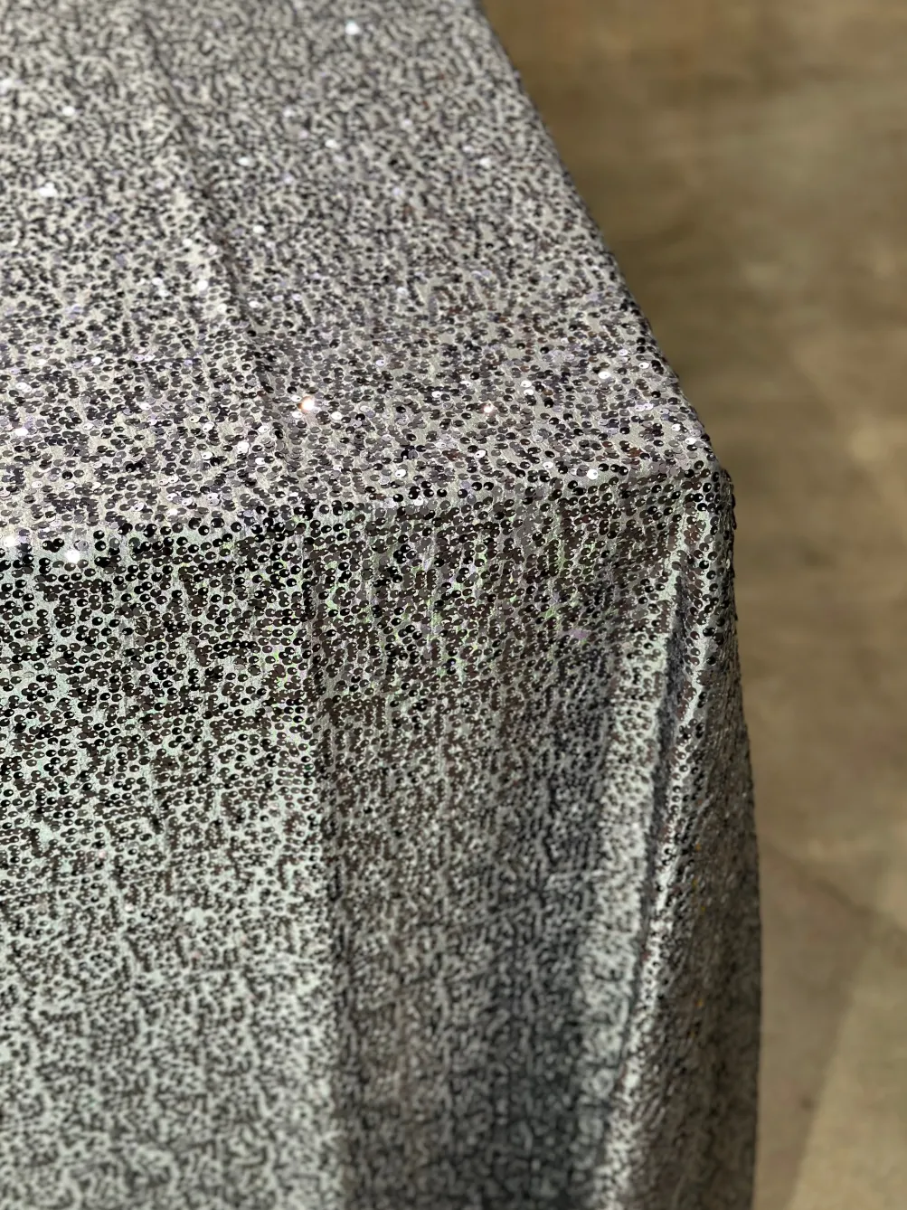 Taffeta Sequins Table Linen in Charcoal