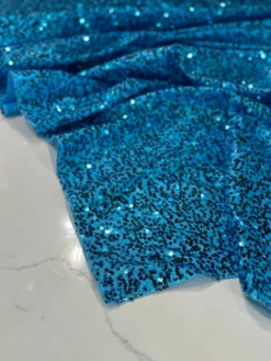 Taffeta Sequins Table Linen in Turquoise