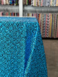 Taffeta Sequins Table Linen in Turquoise
