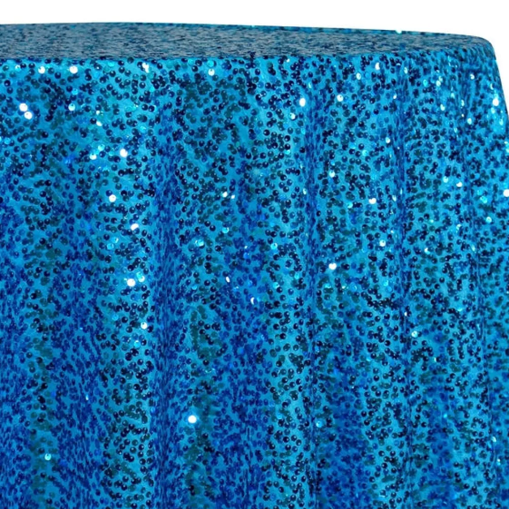 Taffeta Sequins Table Linen in Turquoise