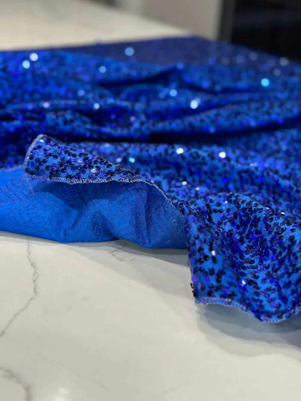 Taffeta Sequins Table Linen in Royal