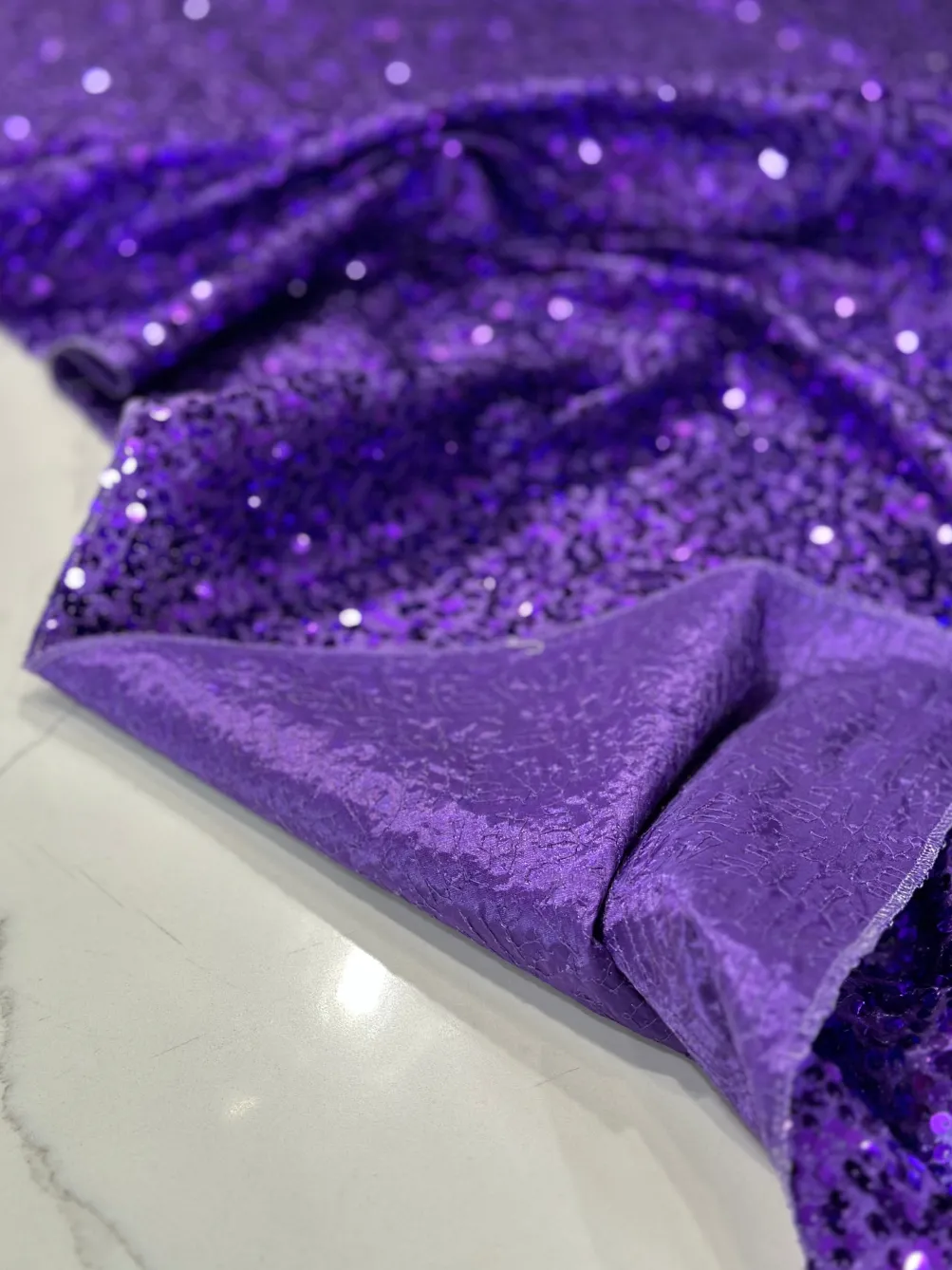 Taffeta Sequins Table Linen in Purple