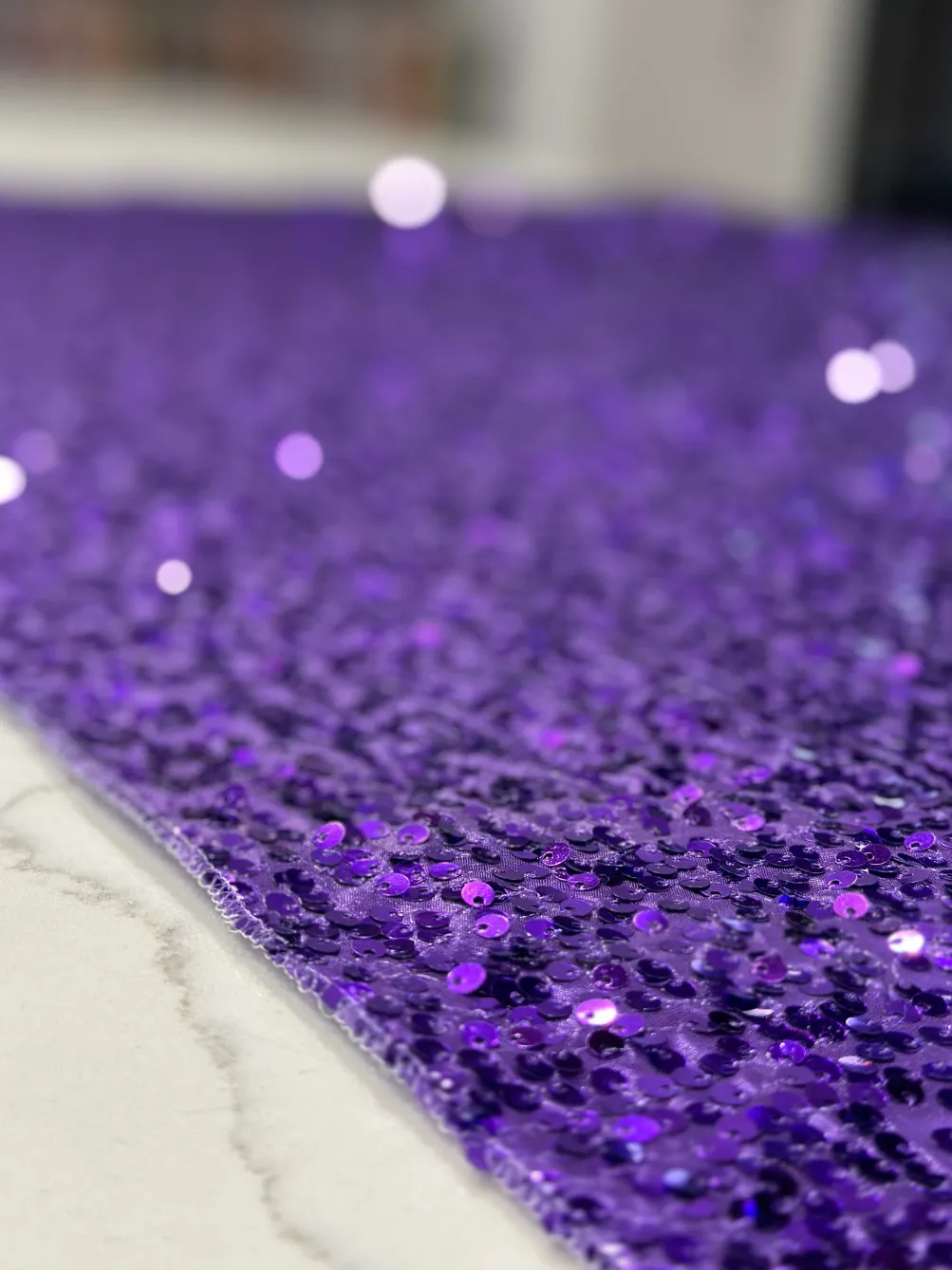 Taffeta Sequins Table Linen in Purple