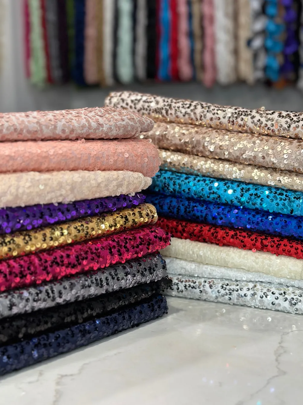 Taffeta Sequins Table Linen in Purple