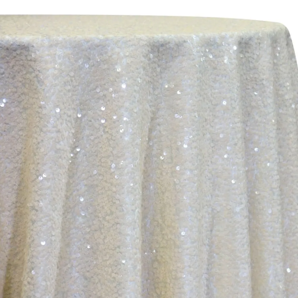 Taffeta Sequins Table Linen in Ivory