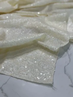 Taffeta Sequins Table Linen in Ivory