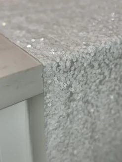 Taffeta Sequins Table Linen in White