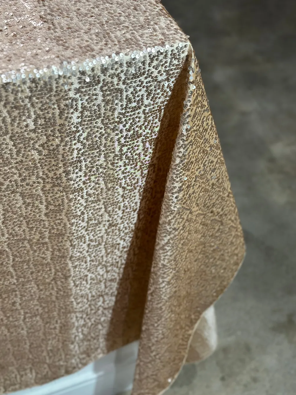 Taffeta Sequins Table Linen in Champagne