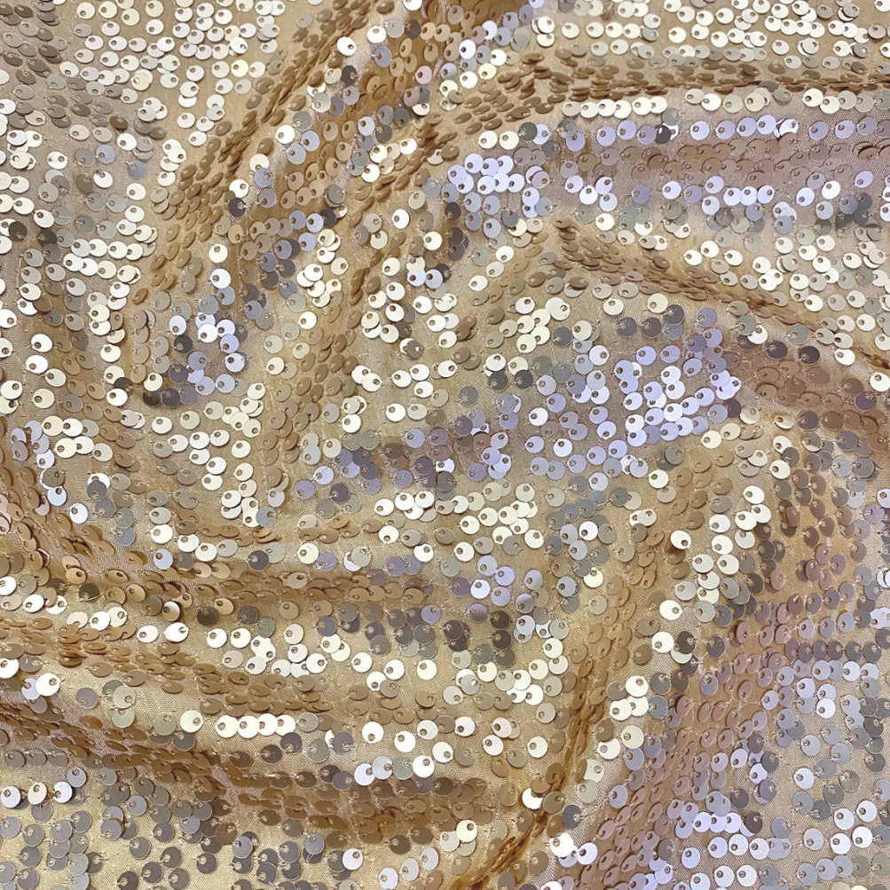 Taffeta Sequins Table Linen in Champagne