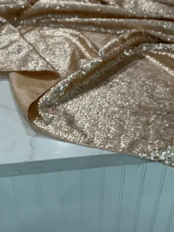 Taffeta Sequins Table Linen in Champagne