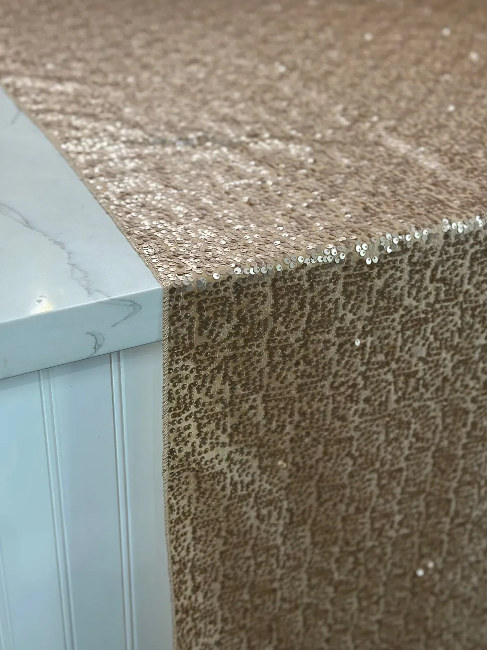 Taffeta Sequins Table Linen in Champagne