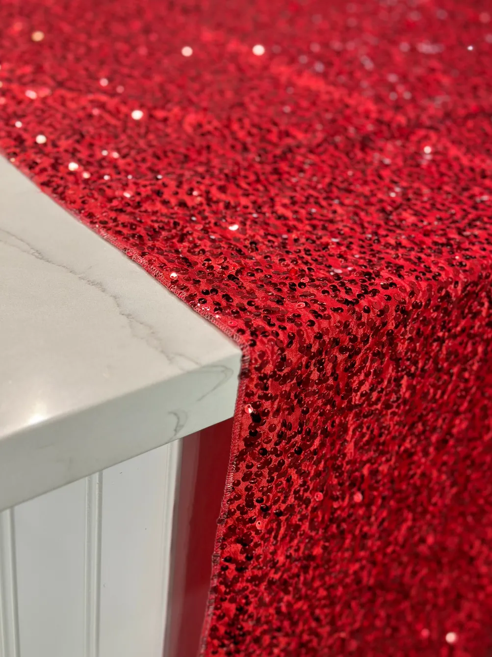 Taffeta Sequins Table Linen in Red