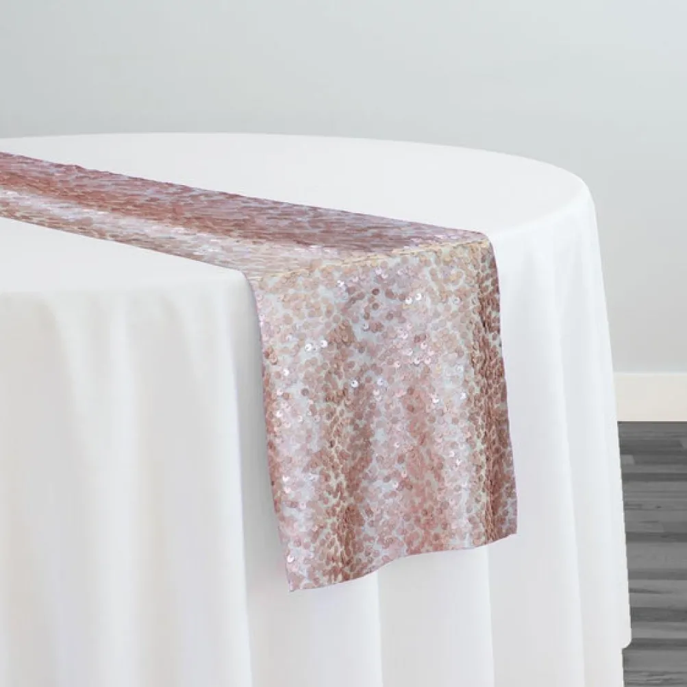 Taffeta Sequins Table Runner in Blush Matte