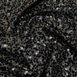 Taffeta Sequins Table Runner in Black