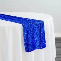 Taffeta Sequins Table Runner in Royal