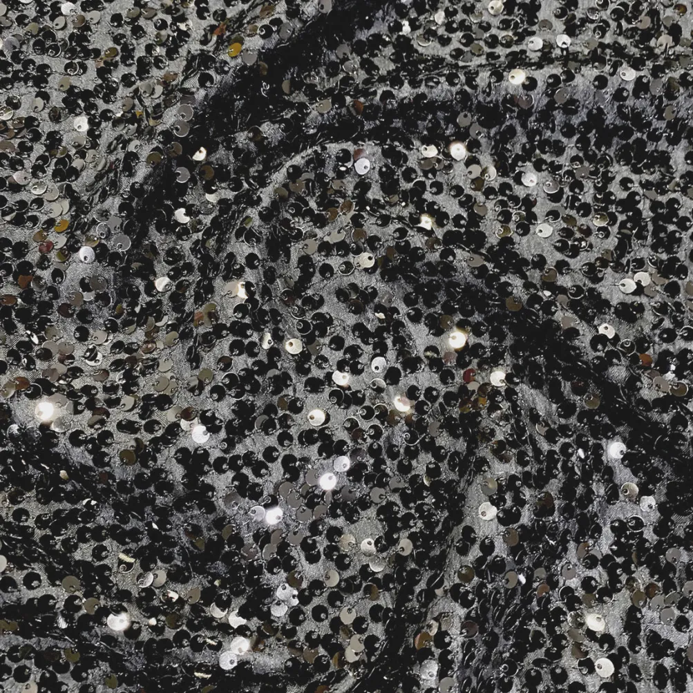Taffeta Sequins Table Runner in Charcoal