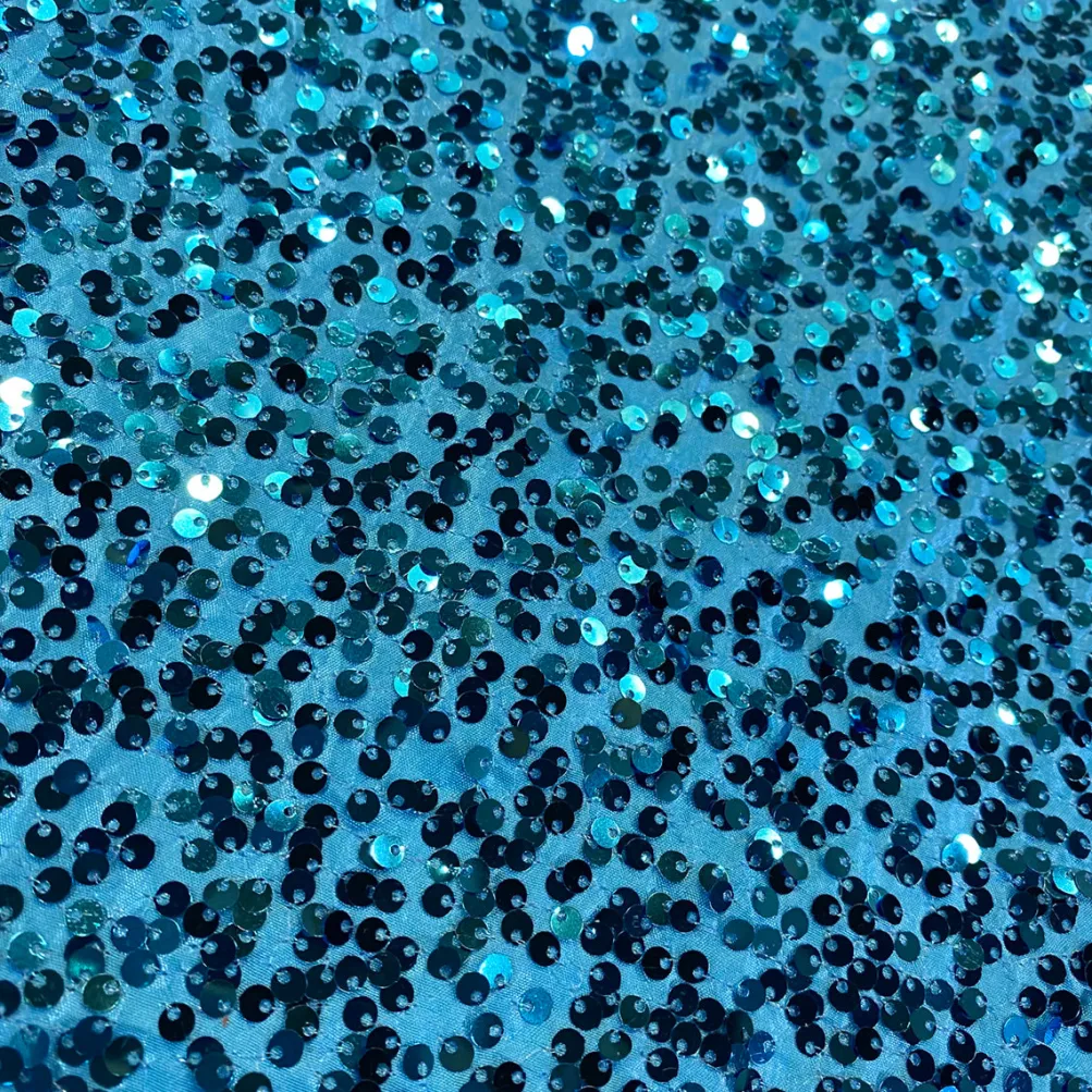 Taffeta Sequins Table Runner in Turquoise