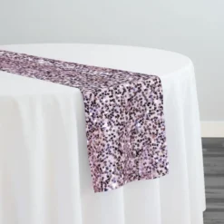 Taffeta Sequins Table Runner in Blush Shiny